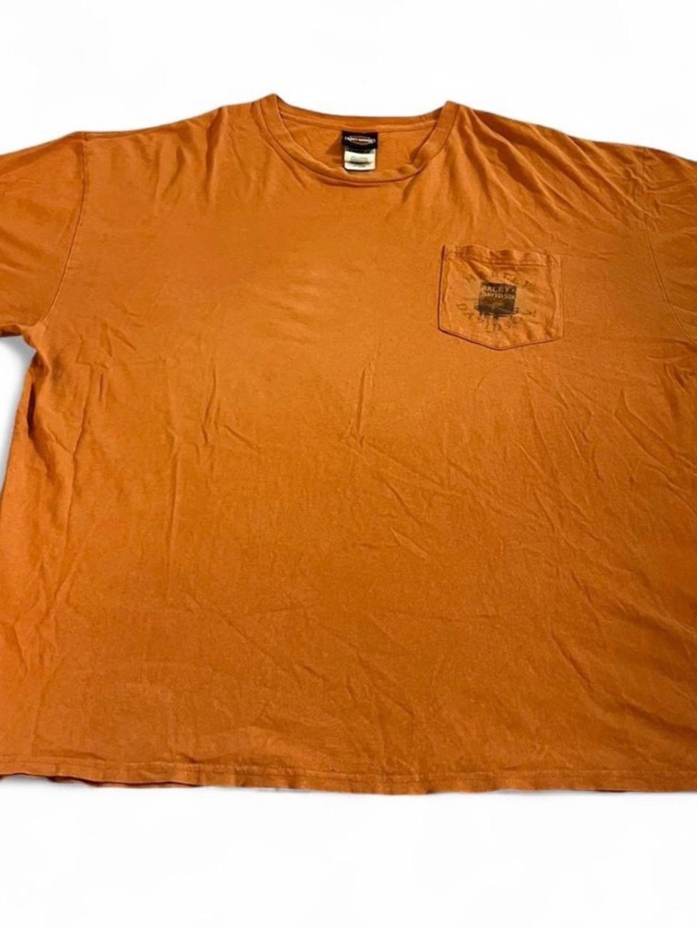Men’s Vintage Harley Davidson Winchester Virginia Orange Pocket T-Shirt Size 2XL